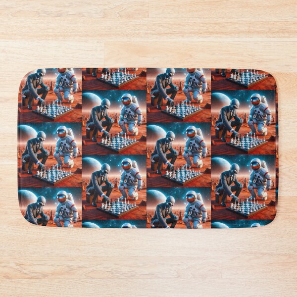 Item preview, Alien and Astranaut Playing Chess on Mars designed and sold by Dogandesighn.