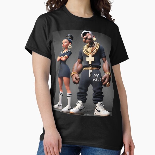 Vista previa del artículo con la obra «Popeye negro», diseñado y vendido por IMAPROBLEM BRAND CLOTHING BY INFLUENCE GETEM.