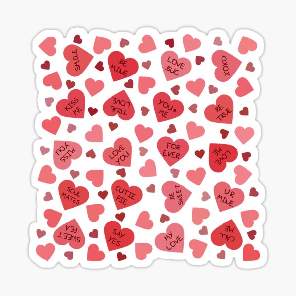 Vista previa del artículo con la obra «Corazones del día de San Valentín», diseñado y vendido por JustinOnARoll.