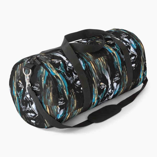 Item preview, Abstract Art Portrait Painting Teal Gold Black designed and sold by FreebirdFunnday.