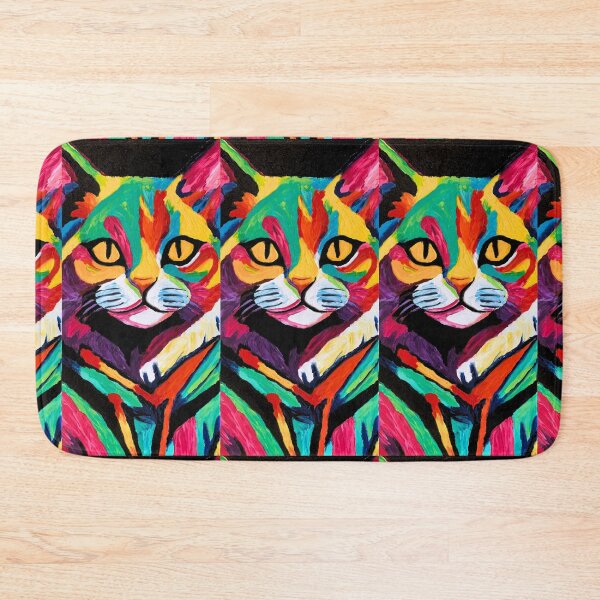 Item preview, Colorful Cat Abstract Painting  designed and sold by FreebirdFunnday.