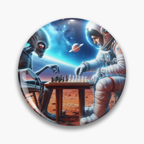 Item preview, Alien and Astranaut Chess Match on the planet Mars designed and sold by Dogandesighn.