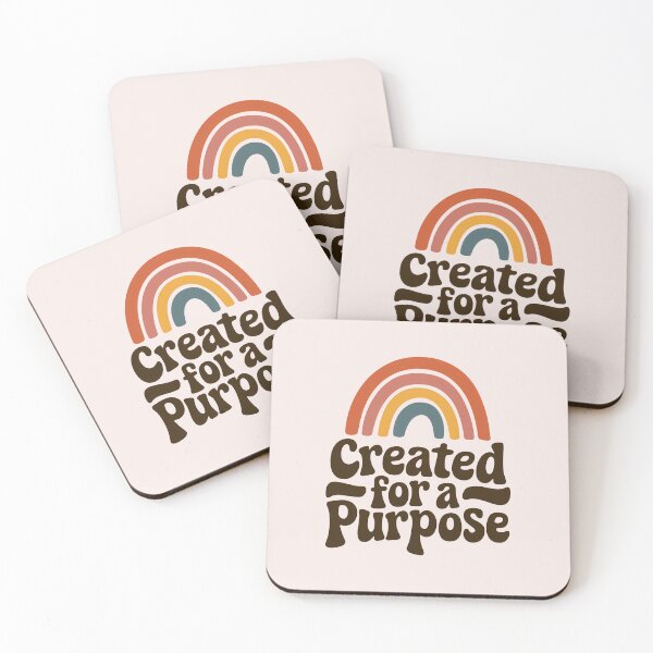 Item preview, Created for a Purpose Boho Rainbow Christian Bible Verse Faith Typography designed and sold by  KnitLuv.
