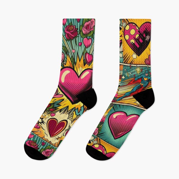 Item preview, Valentine’s heart of the 70s in cartoon style designed and sold by palais8plaisir.