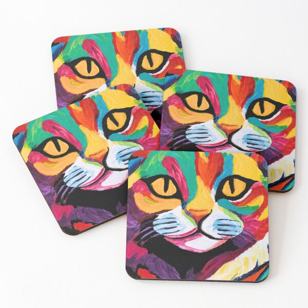 Item preview, Colorful Cat Abstract Painting  designed and sold by FreebirdFunnday.