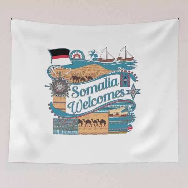 Item preview, Somalia Welcomes Flag Map Mogadishu, Puntland designed and sold by AnimalsDH305.