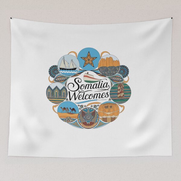 Item preview, Somalia Welcomes Flag Map Mogadishu, Puntland designed and sold by AnimalsDH305.