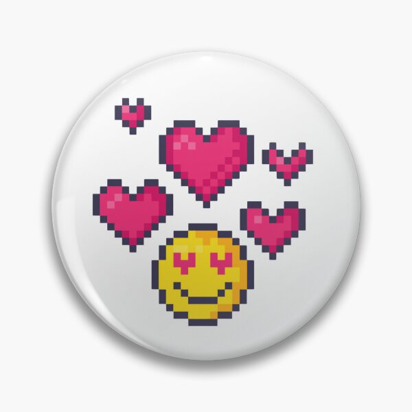 Item preview, Pixel Love: Smiley Surrounded by Hearts designed and sold by K1llexx.