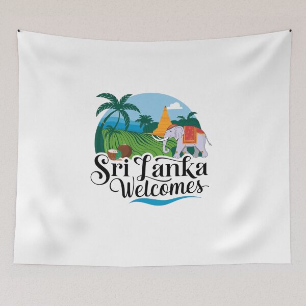 Item preview, Sri Lanka Welcomes Flag Map Colombo, Kandy, Galle designed and sold by AnimalsDH305.