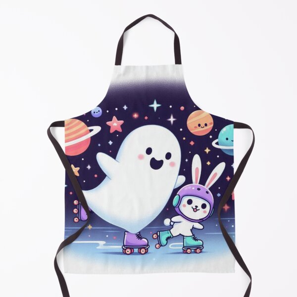 Item preview, Ghost and rabbit skating in space designed and sold by Dogandesighn.