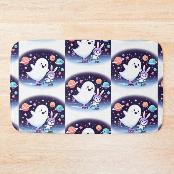 Item preview, Ghost and rabbit skating in space designed and sold by Dogandesighn.
