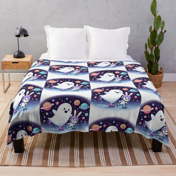 Item preview, Ghost and rabbit skating in space designed and sold by Dogandesighn.