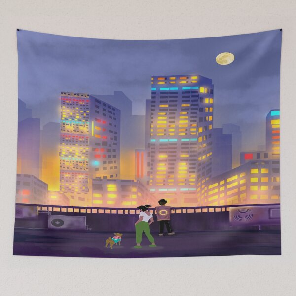 Item preview, Moonlit Metropolis designed and sold by goldcov.