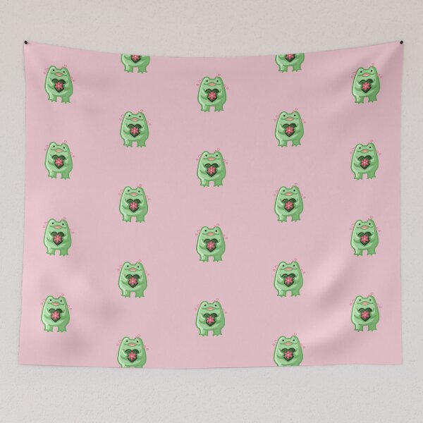 Item preview, Frog holding heart lily pad  designed and sold by FlowMinnow.
