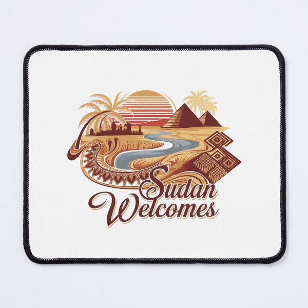 Item preview, Sudan Welcomes Flag Map Khartoum, Blue Nile designed and sold by AnimalsDH305.