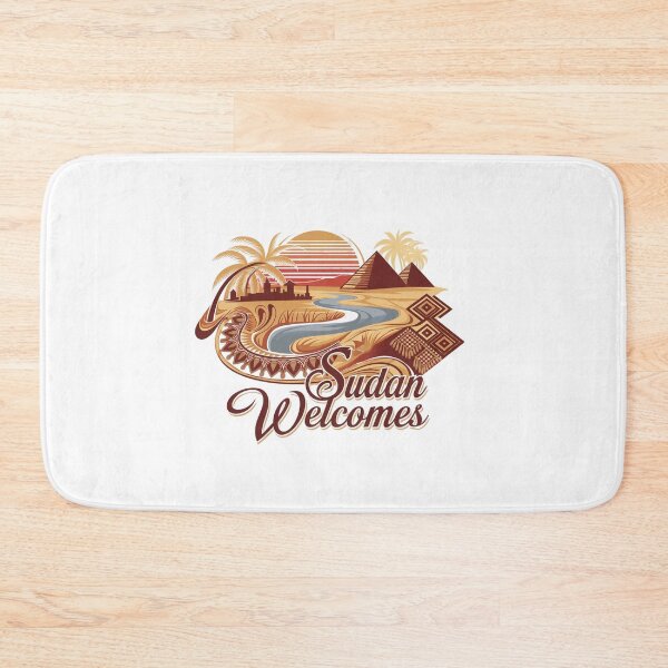 Item preview, Sudan Welcomes Flag Map Khartoum, Blue Nile designed and sold by AnimalsDH305.