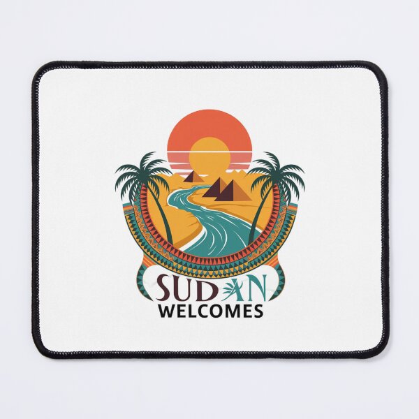 Item preview, Sudan Welcomes Flag Map Khartoum, Blue Nile designed and sold by AnimalsDH305.