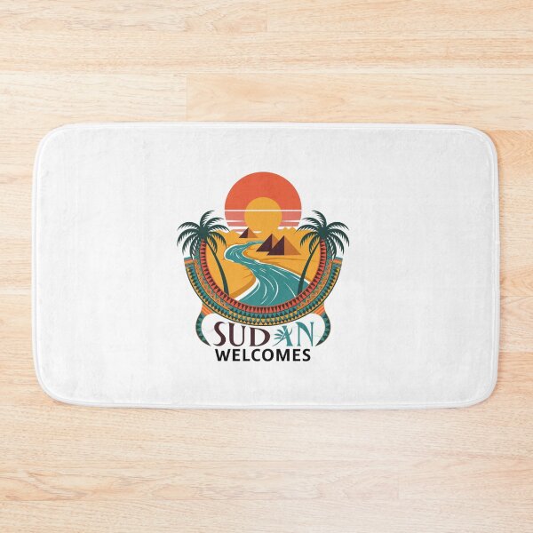 Item preview, Sudan Welcomes Flag Map Khartoum, Blue Nile designed and sold by AnimalsDH305.