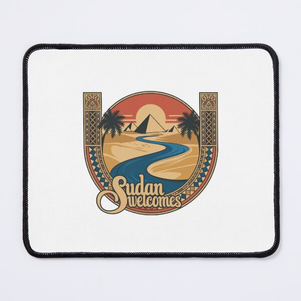 Item preview, Sudan Welcomes Flag Map Khartoum, Blue Nile designed and sold by AnimalsDH305.