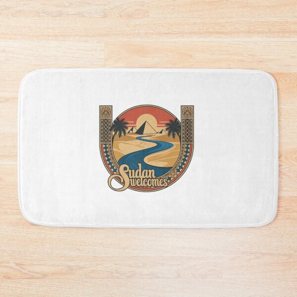 Item preview, Sudan Welcomes Flag Map Khartoum, Blue Nile designed and sold by AnimalsDH305.