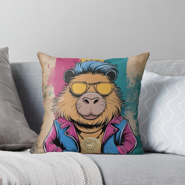 Item preview, Hipster Capybara with a skull necklace designed and sold by charlypicazo.