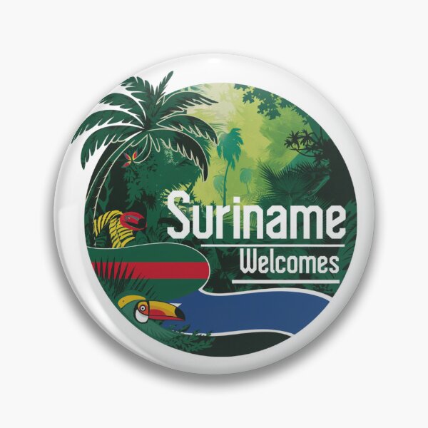 Item preview, Suriname Welcomes Flag Map Paramaribo, Marowijne River designed and sold by AnimalsDH305.