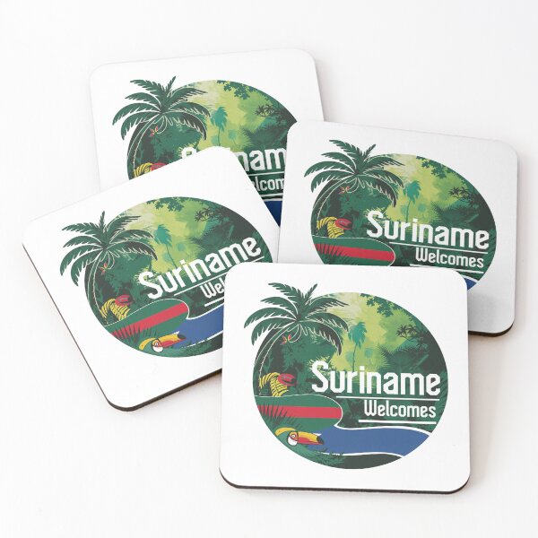 Item preview, Suriname Welcomes Flag Map Paramaribo,  Marowijne River designed and sold by AnimalsDH305.