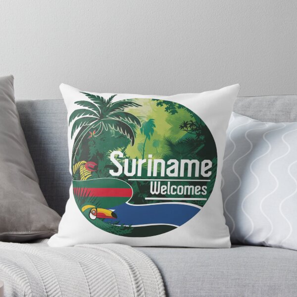 Item preview, Suriname Welcomes Flag Map Paramaribo,  Marowijne River designed and sold by AnimalsDH305.