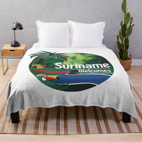 Item preview, Suriname Welcomes Flag Map Paramaribo,  Marowijne River designed and sold by AnimalsDH305.