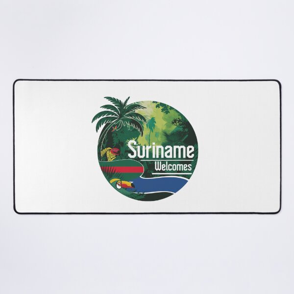 Item preview, Suriname Welcomes Flag Map Paramaribo, Marowijne River designed and sold by AnimalsDH305.