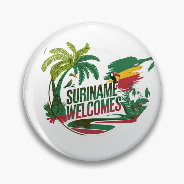 Item preview, Suriname Welcomes Flag Map Paramaribo, Marowijne River designed and sold by AnimalsDH305.