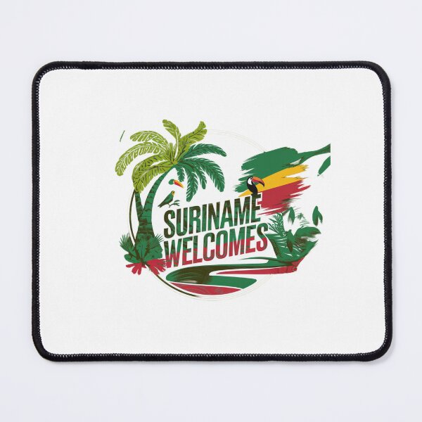 Item preview, Suriname Welcomes Flag Map Paramaribo,  Marowijne River designed and sold by AnimalsDH305.
