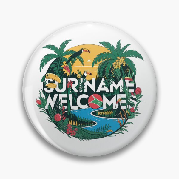 Item preview, Suriname Welcomes Flag Map Paramaribo,  Marowijne River designed and sold by AnimalsDH305.