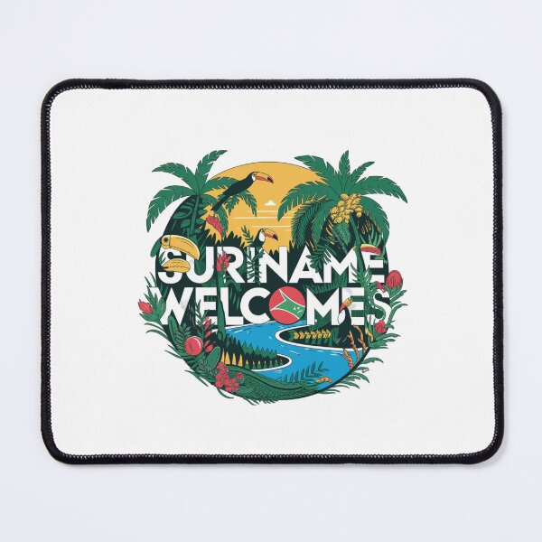 Item preview, Suriname Welcomes Flag Map Paramaribo,  Marowijne River designed and sold by AnimalsDH305.