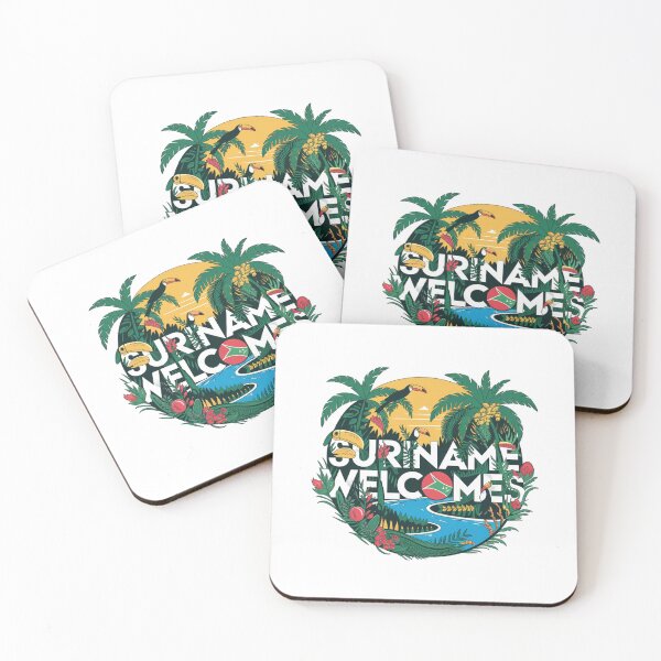 Item preview, Suriname Welcomes Flag Map Paramaribo,  Marowijne River designed and sold by AnimalsDH305.