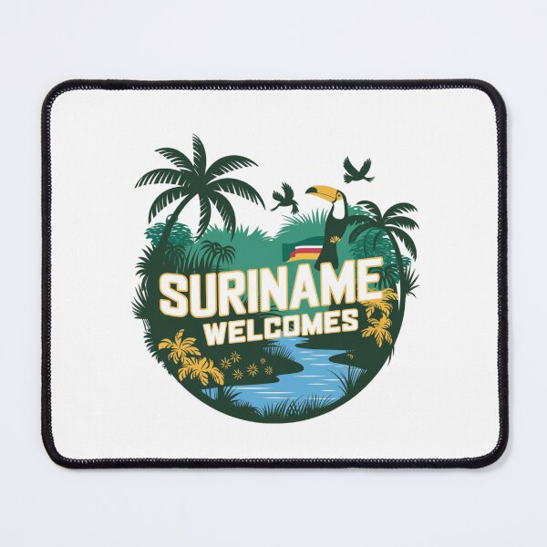 Item preview, Suriname Welcomes Flag Map Paramaribo,  Marowijne River designed and sold by AnimalsDH305.