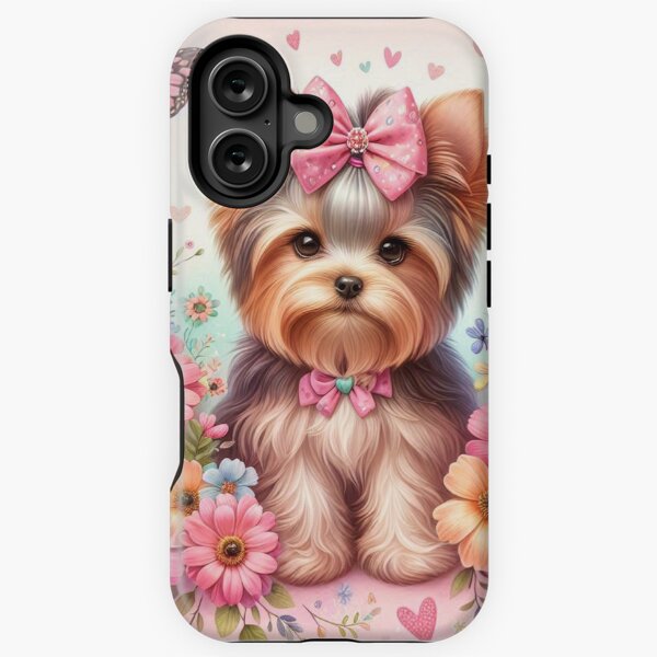 Vista previa del artículo con la obra «Yorkshire Terrier en primavera», diseñado y vendido por Wags & Tails.