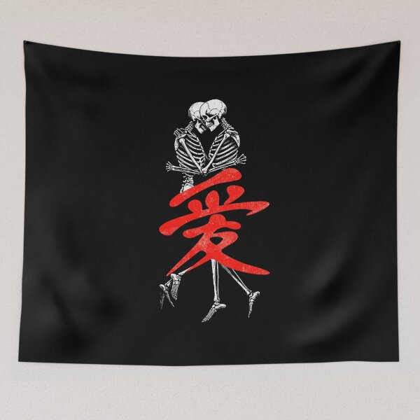 Item preview, Skeletons Lovers Hugging - Chinese Love Symbol designed and sold by AnAzArt.