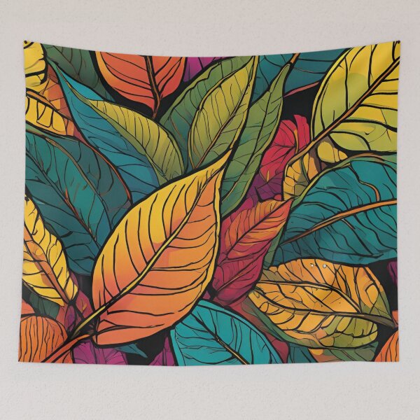 Item preview, Leaf Mania - Colorful Leaf Pattern designed and sold by Line in Bloom.