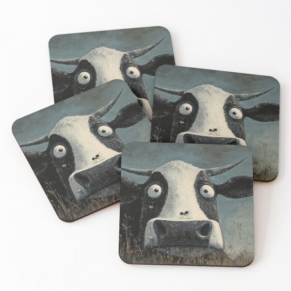 Item preview, Black and white cow with ant designed and sold by thewandswant.