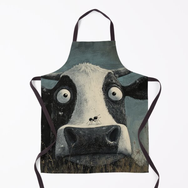 Item preview, Black and white cow with ant designed and sold by thewandswant.