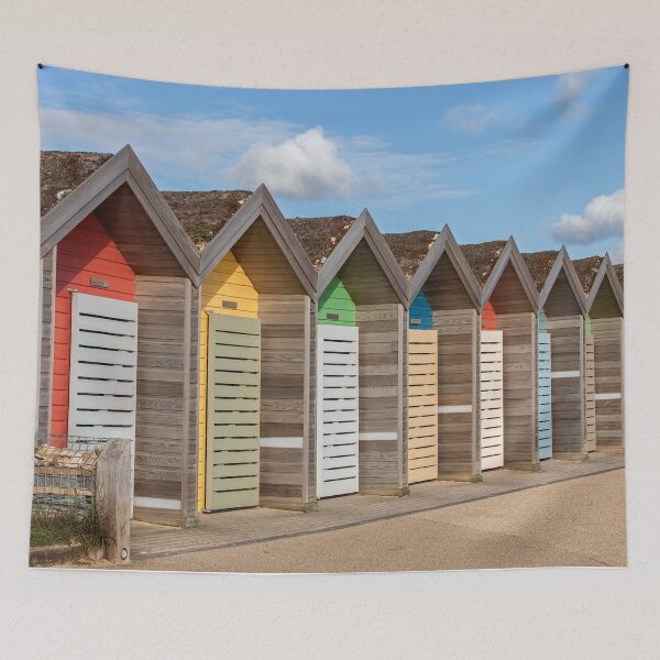 Item preview, Colorful Beach Huts Along a Seaside Promenade at Blyth designed and sold by David Patterson.