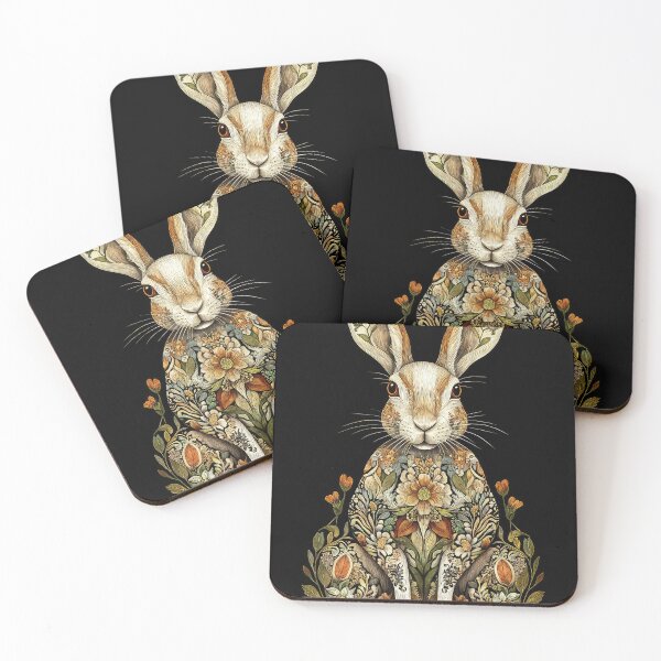 Item preview, floral hare designed and sold by thewandswant.