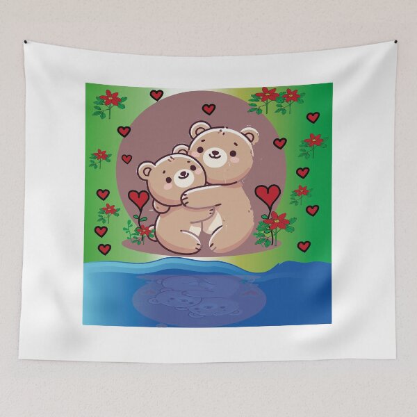 Item preview, Loving Bear Hug – Cute & Whimsical Reflection Art designed and sold by World-Shop25.