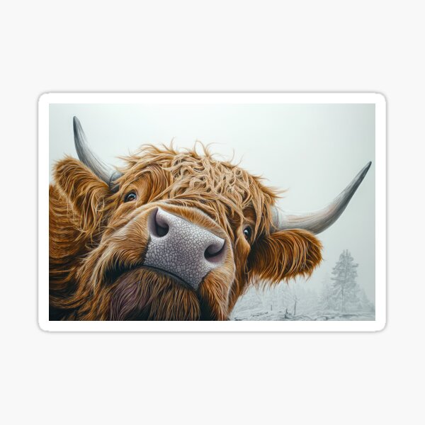 Vista previa del artículo con la obra «Highland Cow», diseñado y vendido por thewandswant.