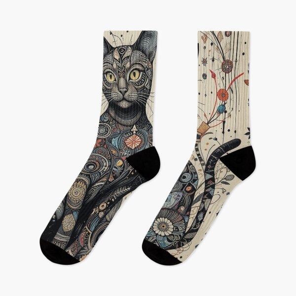 Item preview, Kawaii Grey Cats Retro Illustration Vintage Doodle Art designed and sold by Witty Shirts.