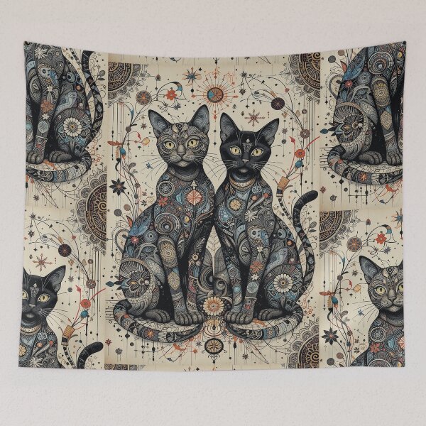 Item preview, Kawaii Grey Cats Retro Illustration Vintage Doodle Art designed and sold by Witty Shirts.