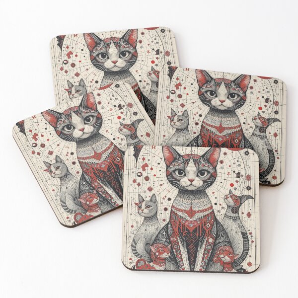 Item preview, Kawaii Cats Retro Illustration Vintage Doodle Art designed and sold by Witty Shirts.