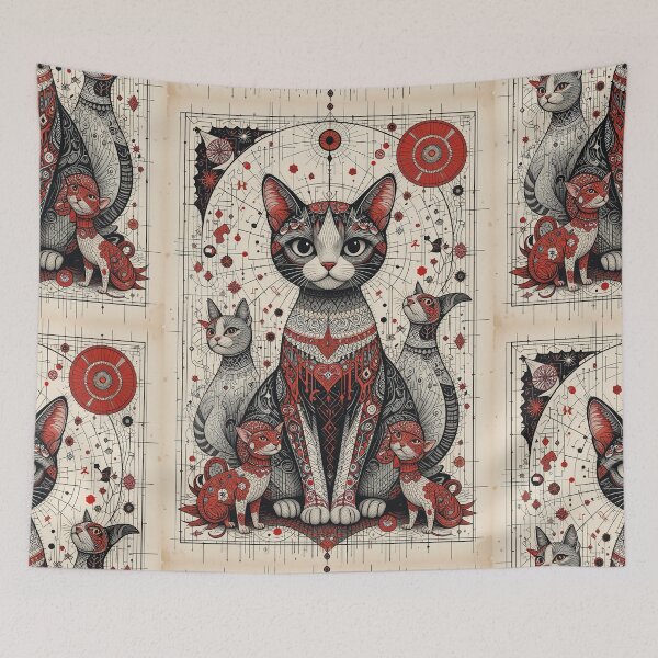 Item preview, Kawaii Cats Retro Illustration Vintage Doodle Art designed and sold by Witty Shirts.