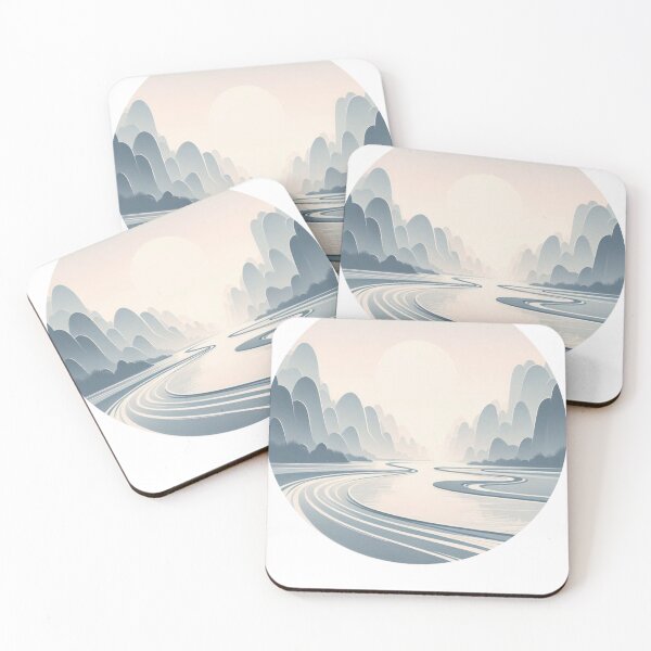 Item preview, Minimalist Serene River Art,  Tranquil Flow Nature designed and sold by aruntrendz.